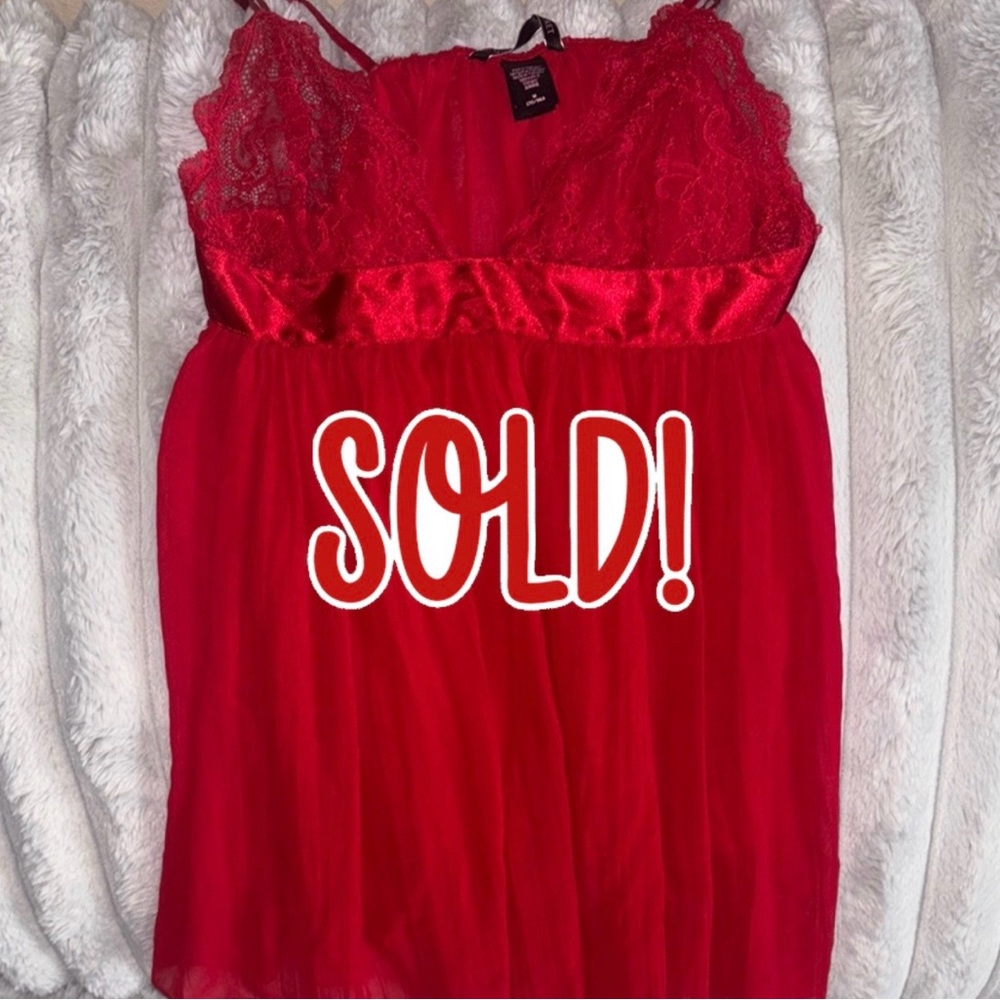 SOLD on Depop ‼️‼️Victoria's Secret Red Lace Baby Doll Size M❤️